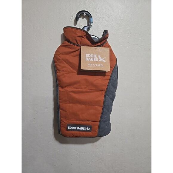 Eddie Bauer Dog Vest/Coat/Jacket Brown Grey Fleece Lined Size Small 12-20 Lbs Ne - Picture 1 of 11